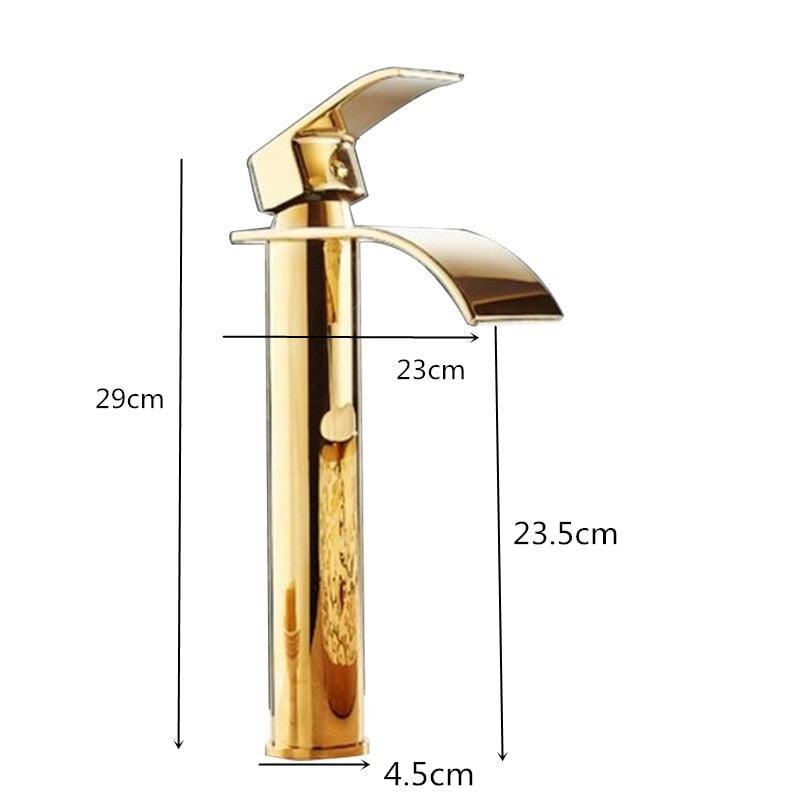 Grifo de lavabo de bronce, grifo de cascada mezclador