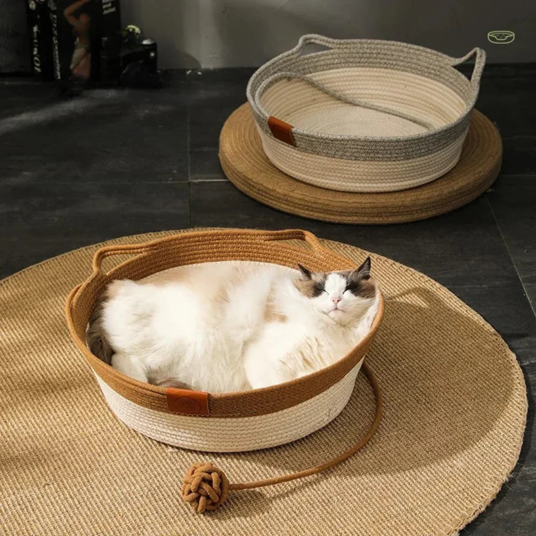 Cama para Gato de Cuerda de Algodón Tejida a Mano – DreamNest Bowlift