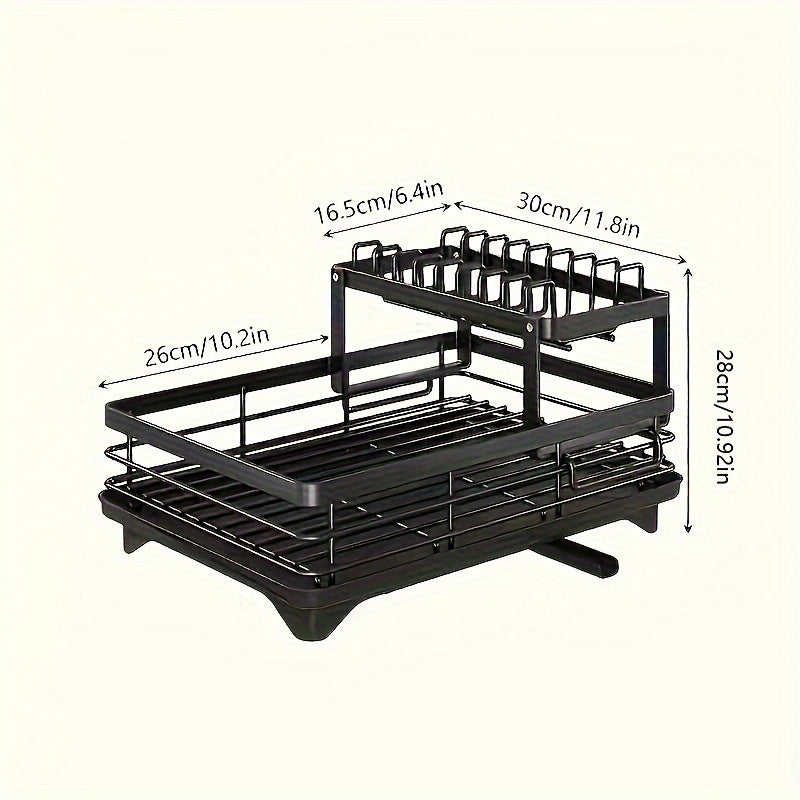 SteelFlow Escurridor de Platos de 2 Niveles – Amplio, Práctico y Duradero