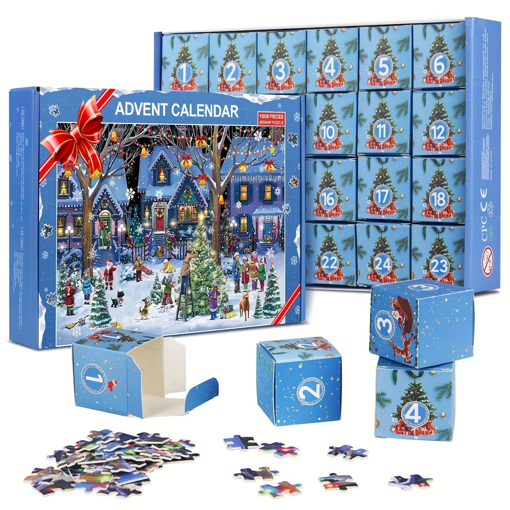 Calendario de Adviento Puzzle del Moderno Pueblo Navideño