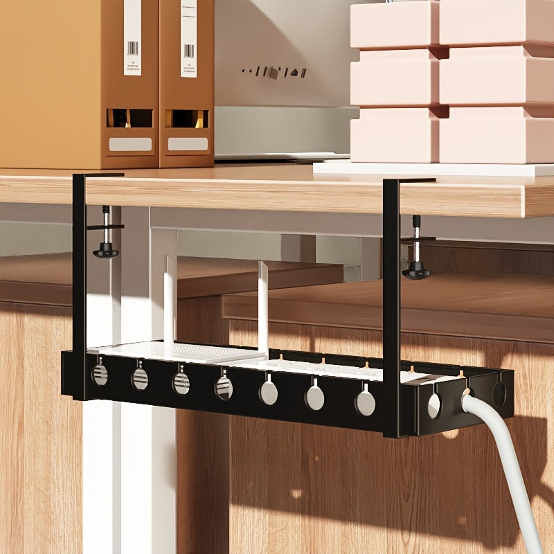 TANGLEFREE - Organizador de cables ajustable para debajo del escritorio, diseñado para espacios de trabajo más limpios y ordenados.