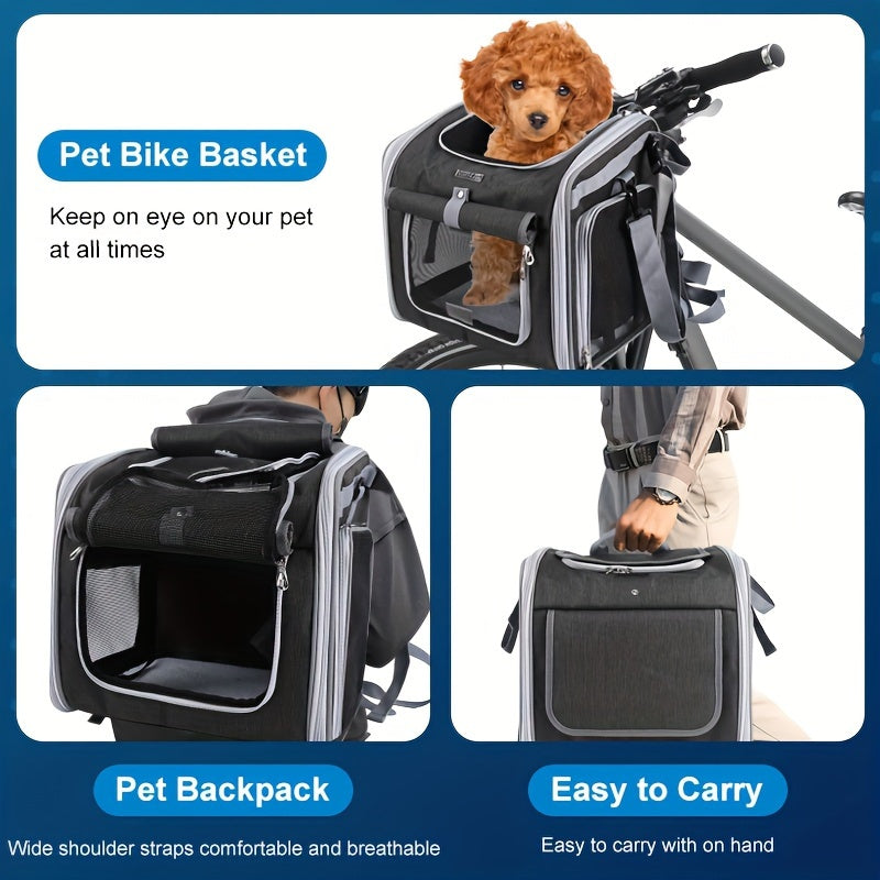 Cesta de Bicicleta Expandible para Mascotas – Cómoda y Segura para Perros y Gatos Pequeños