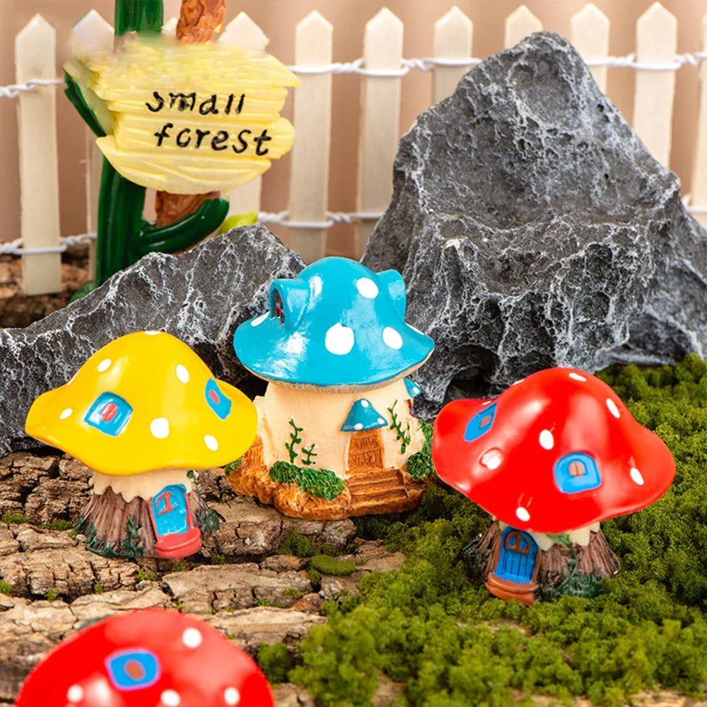 Adornos de Jardín de Resina en Diseño de Hongo