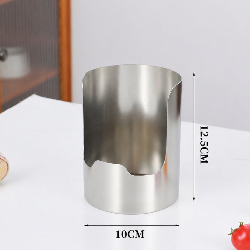 Soporte para utensilios de cocina plateado – Despeja rápidamente, cocina con alegría