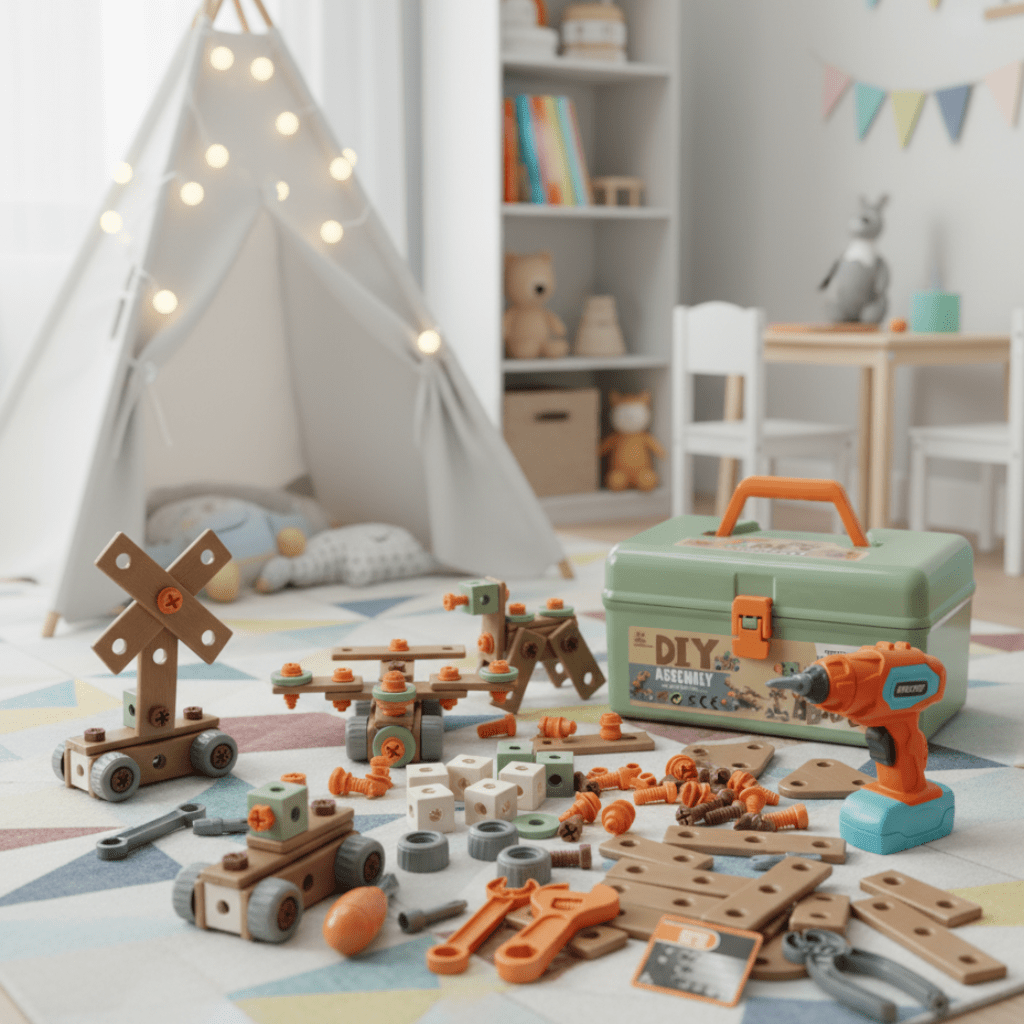 BUILDMASTER – Set de herramientas de 100 piezas para niños creativos a partir de 3 años