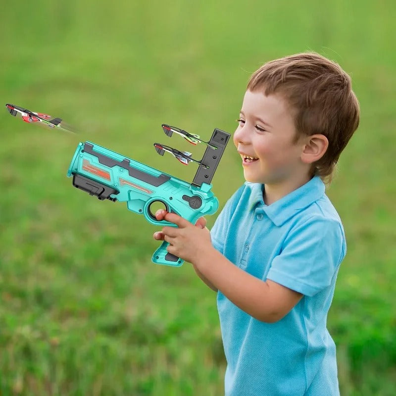 FlyBlitz – Lanzador clásico de aviones de papel para planeadores de dos alas