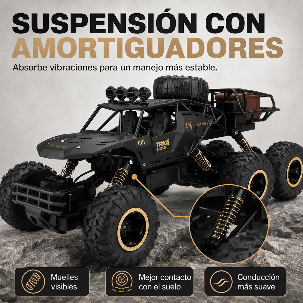 Camión Monster RC de 6 Ruedas – Off-Road Escala 1/12 con Tecnología Avanzada de 2.4GHz y Alta Velocidad