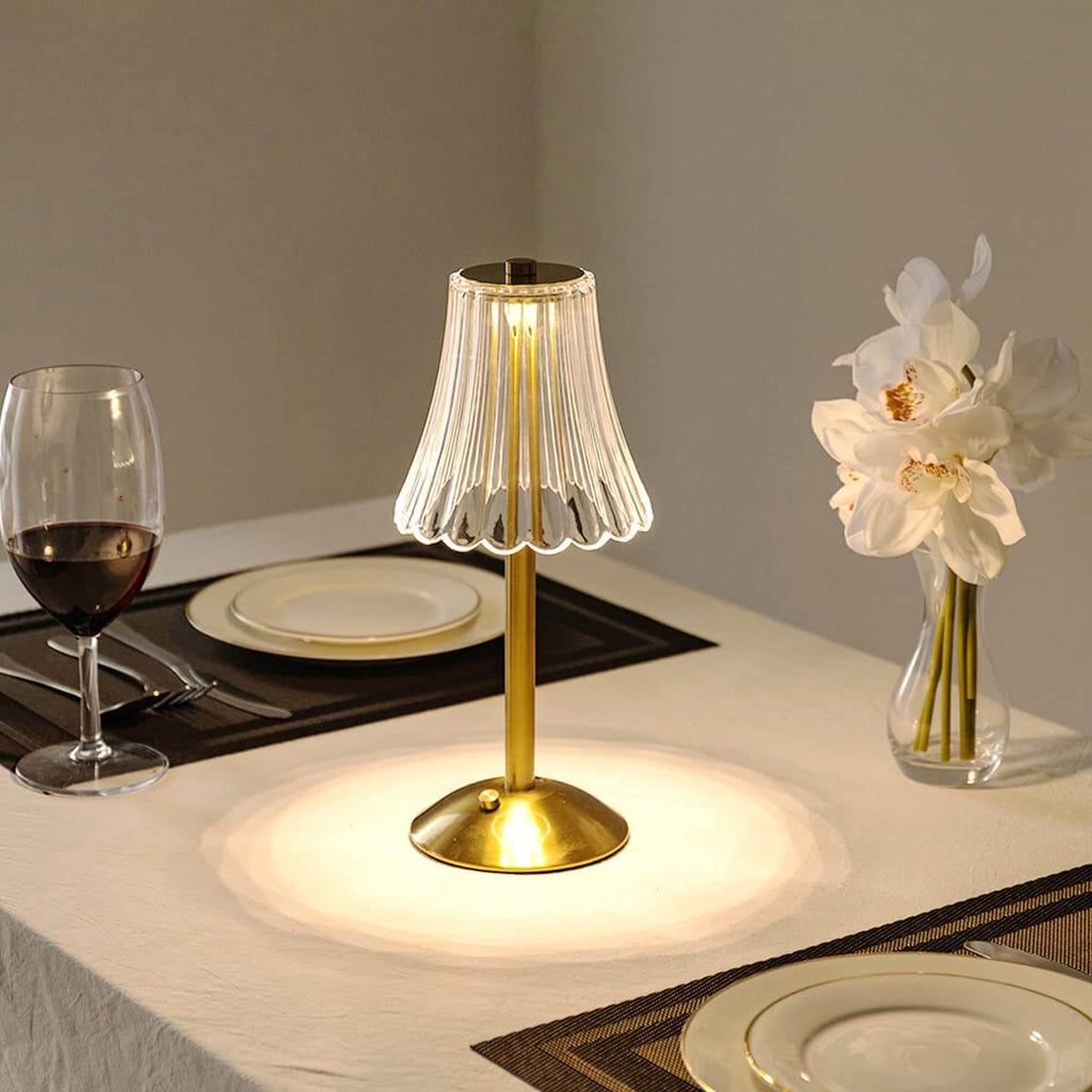 Lámpara de Mesa de Cristal Activada por Toque