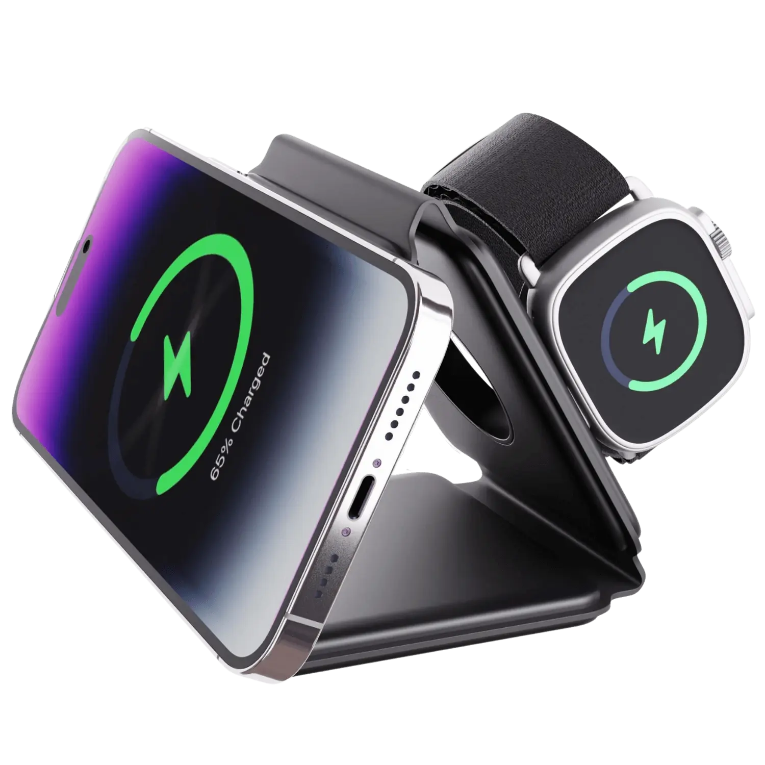 Cargador Inalámbrico Plegable 3 en 1 para Dispositivos Apple