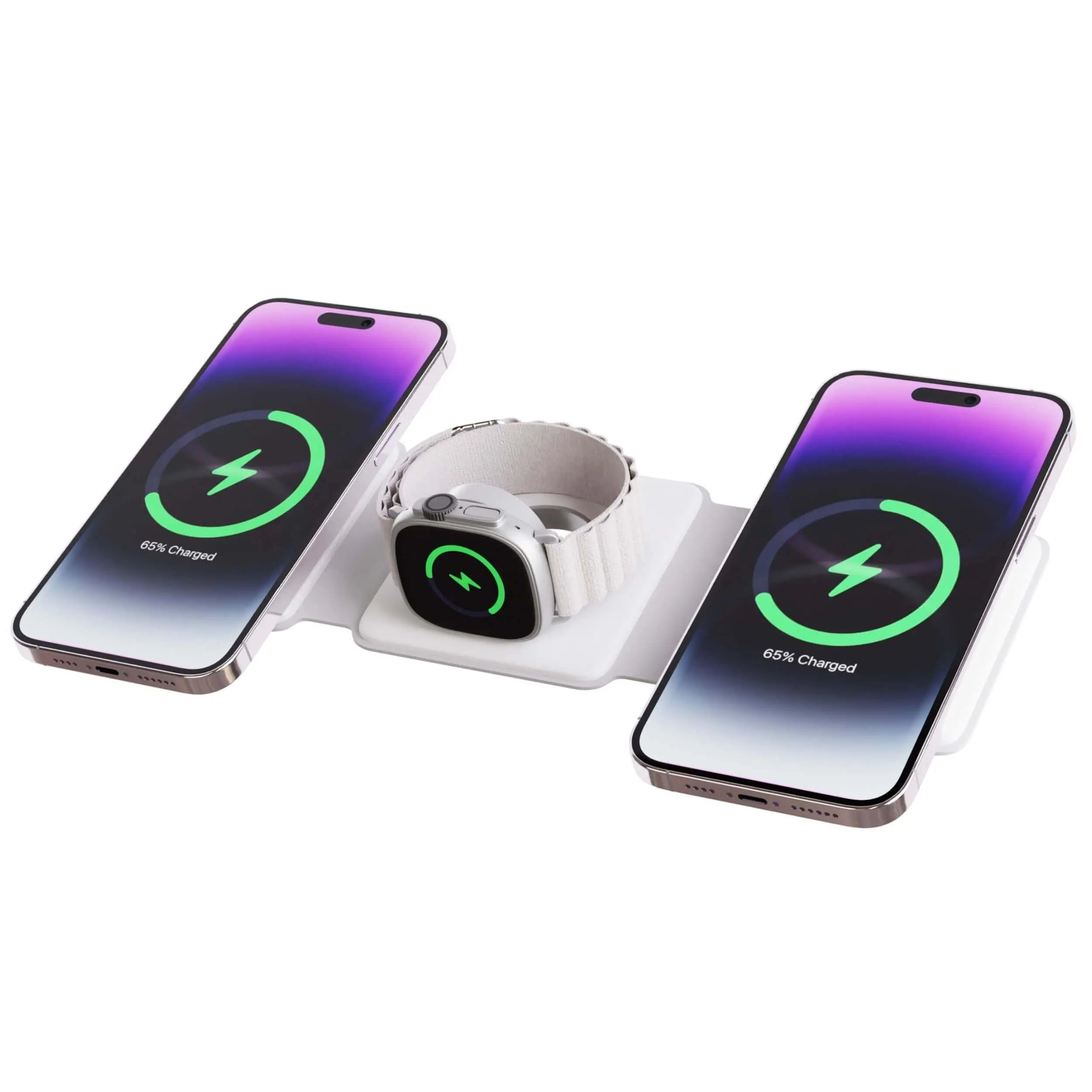 Cargador Inalámbrico Plegable 3 en 1 para Dispositivos Apple