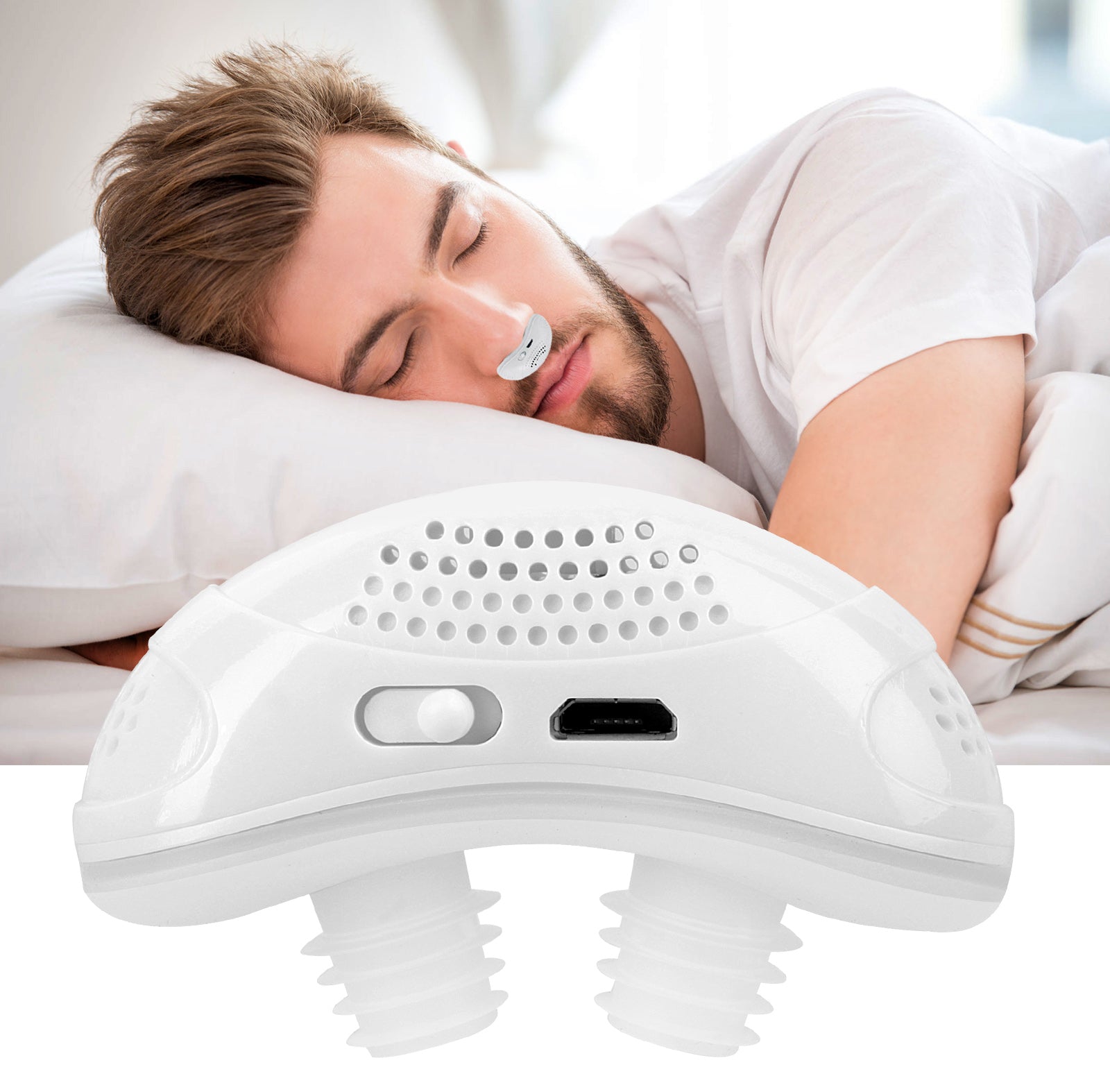Dispositivo mini eléctrico contra el ronquido | 1+1 GRATIS