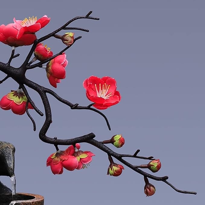 Jarrón de Agua Zen Blossom - Decoración de Bonzai Relajante con Fuente