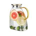 Jarra de Vidrio Borosilicato con Asa y Tapa para Té Helado