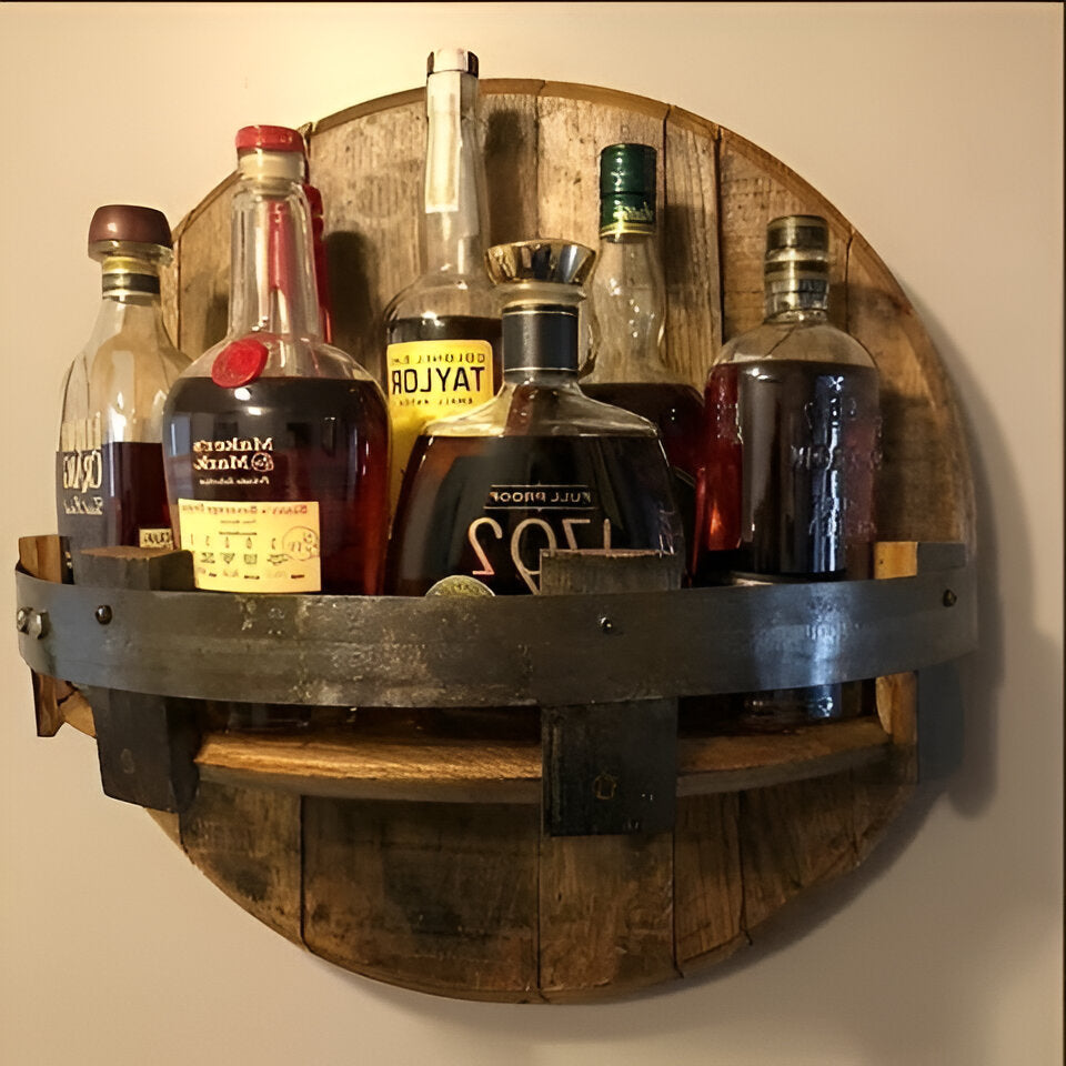 Estante de Barril de Whisky Bourbon - Accesorios de Bar Rústicos