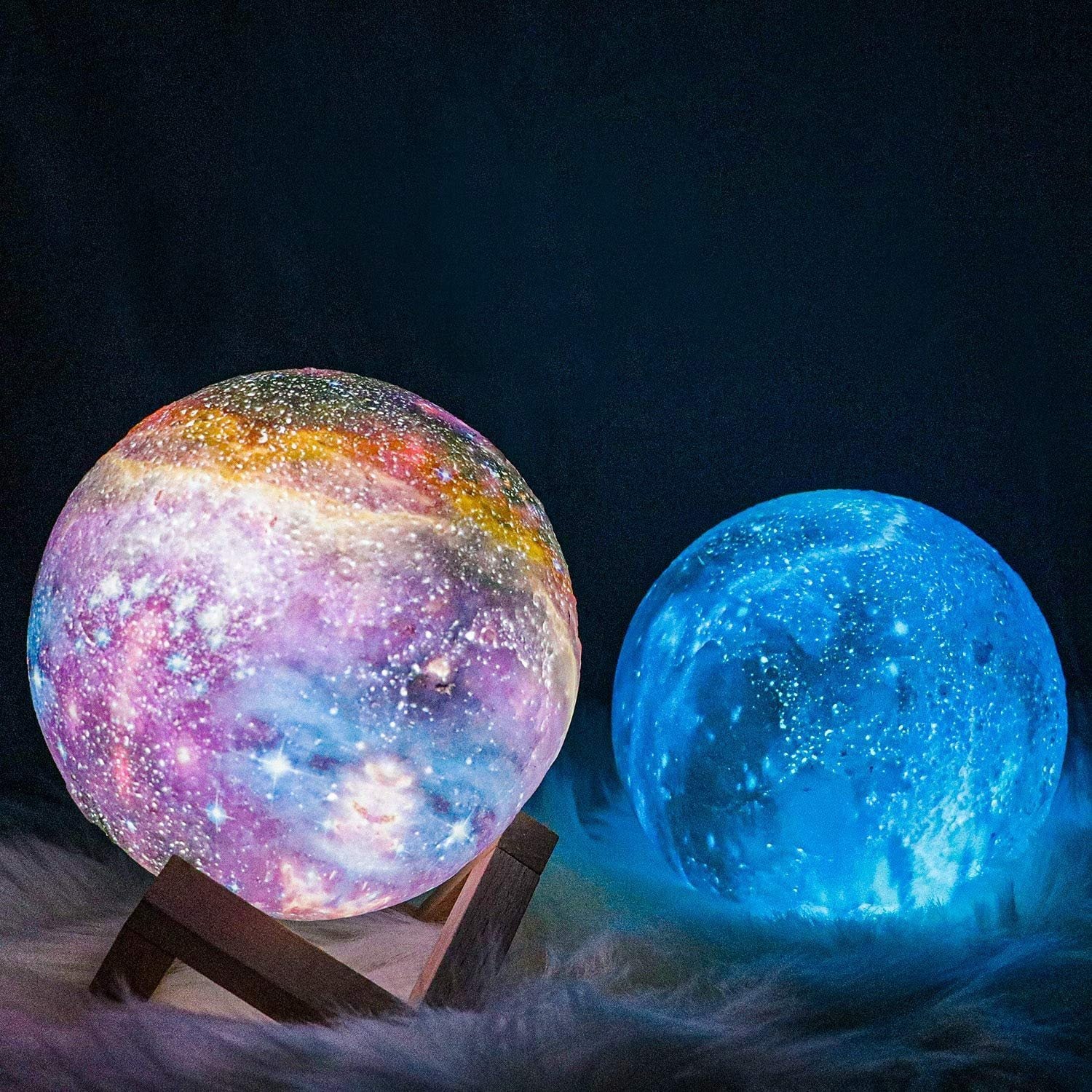 Lámpara de noche inalámbrica con diseño de estrellas – regulable y recargable para el dormitorio