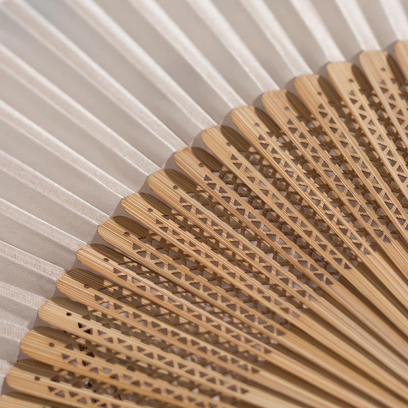 Abanico de Bambú y Seda – plegable, con borla
