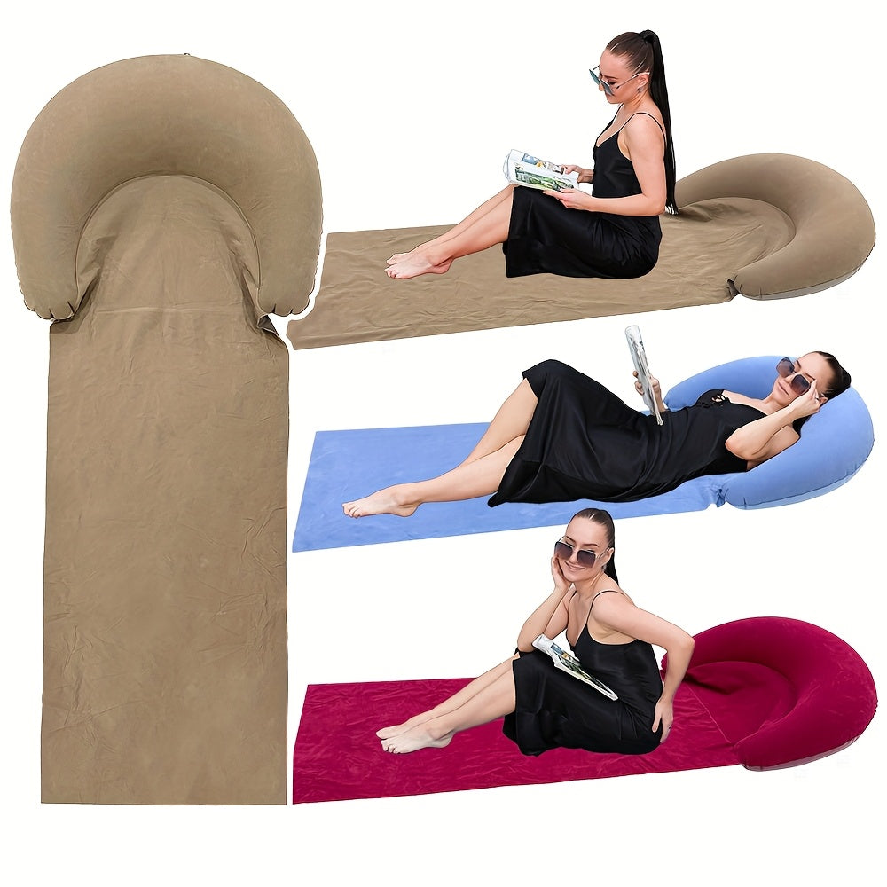 Colchoneta Inflable Cómoda con Almohada para Playa y Camping
