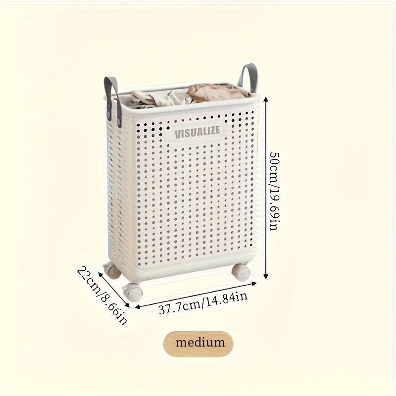 Caja de lavandería plegable con ruedas