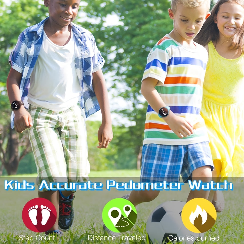 Reloj Digital LED Contador de Pasos con Alarma Vibrante – Rastreador de Fitness para Niños