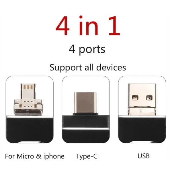 Pen Drive 4-en-1 | Almacenamiento de datos de alta velocidad con múltiples conexiones