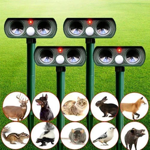 Repelente Solar de Animales – Ultrasonido con Sensor de Movimiento Infrarrojo, resistente a la intemperie