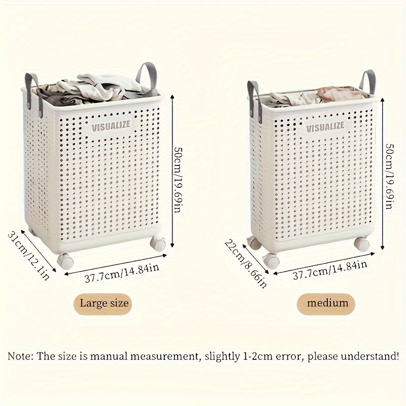 Caja de lavandería plegable con ruedas