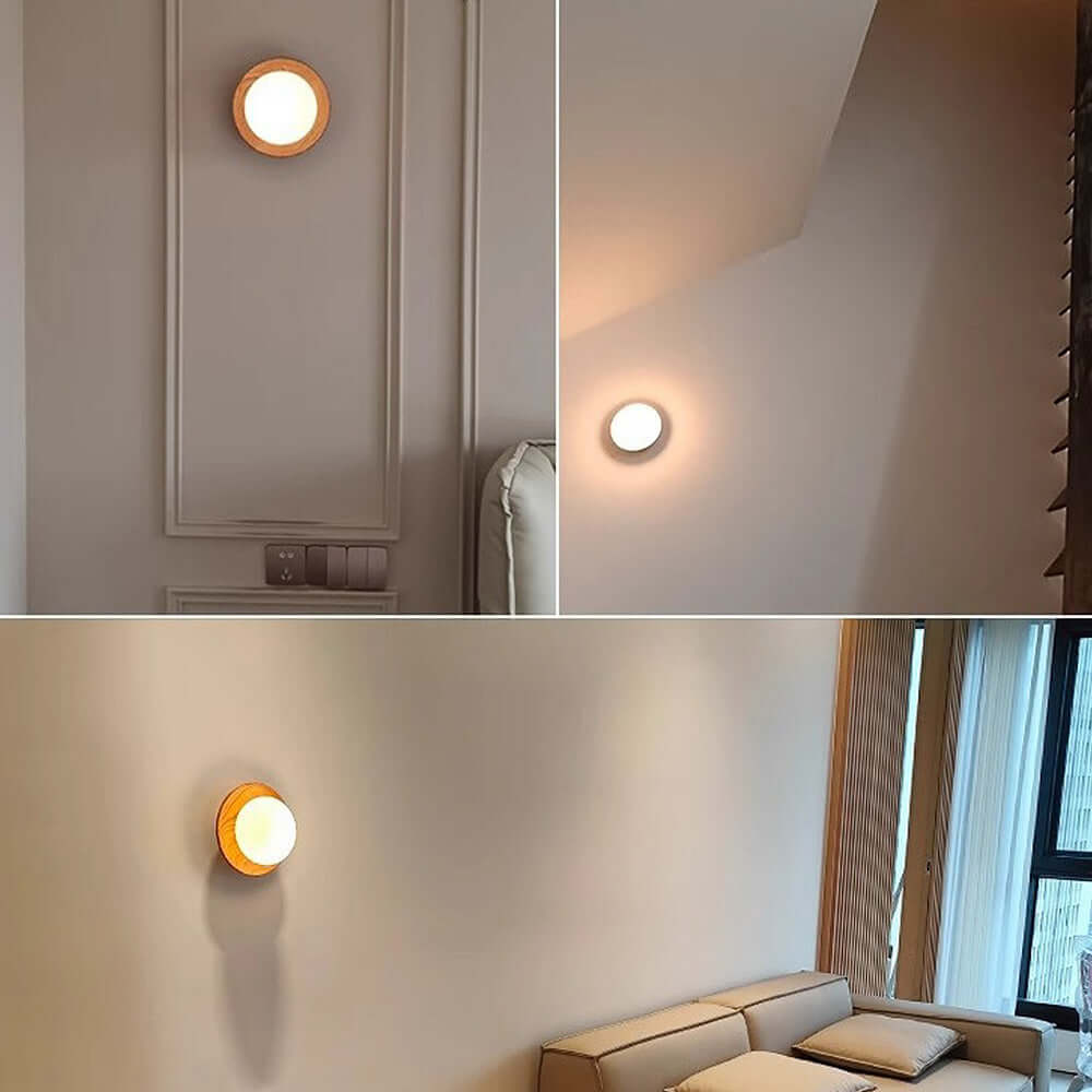 Aplique de Pared de Madera Blanca Moderna