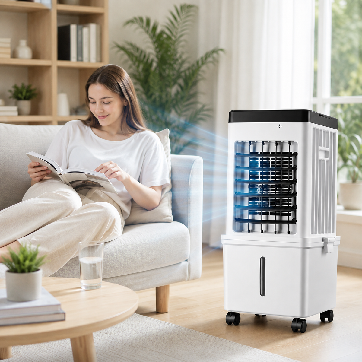 Aire Acondicionado Móvil – tanque de agua de 15L con elementos refrigerantes y 3 velocidades