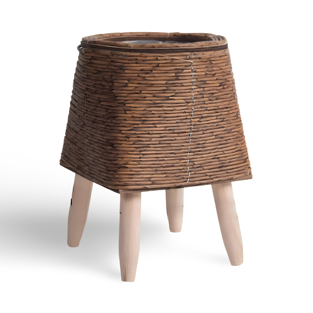 Maceta de Rattan Artificial de Estilo Rústico