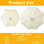 SunViva | Funda de protección solar impermeable de repuesto para sombrillas de 6/8 varillas | Exterior Jardín y Terraza