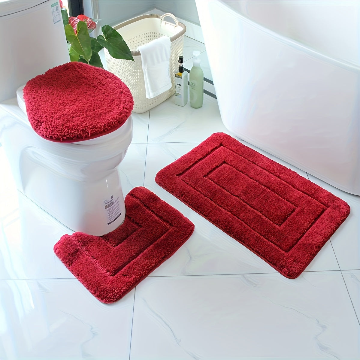 Juego de Alfombrillas de Baño de Microfibra de 3 Piezas – Rápido Secado y Absorbente