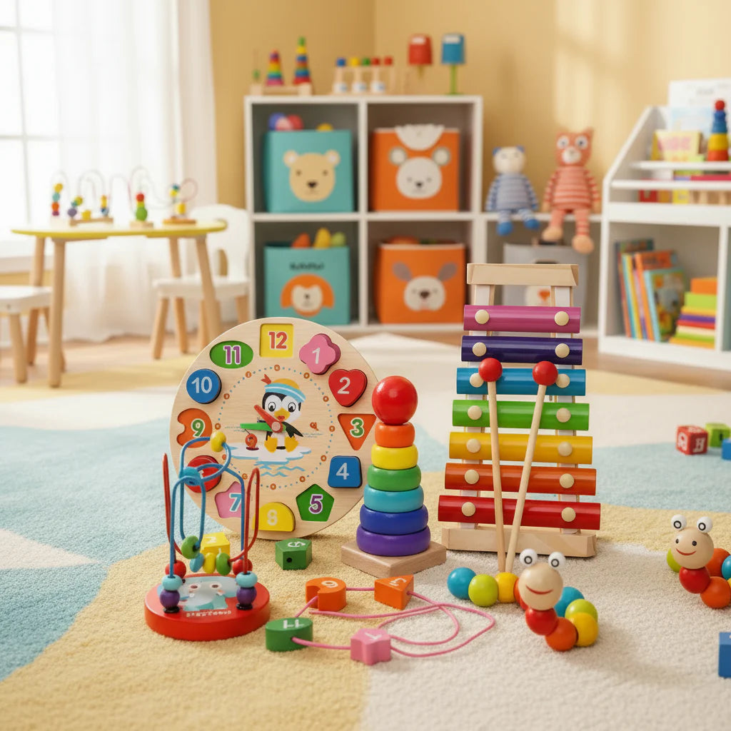 EDUQUEST 5-en-1 Ensemble Montessori – Apprentissage créatif pour les bébés à partir de 6 mois