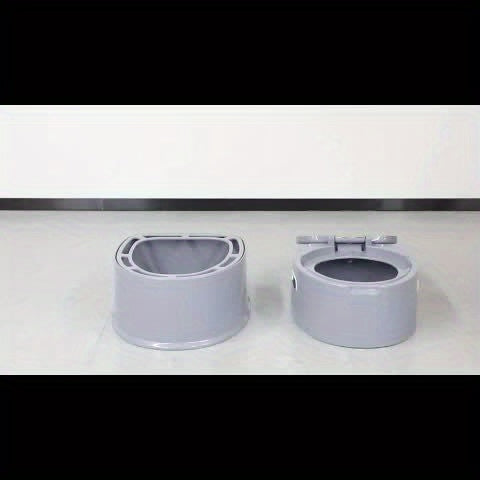 Inodoro Portátil Gris de PVC - Cómodo y Práctico para Acampar y Uso de Emergencia