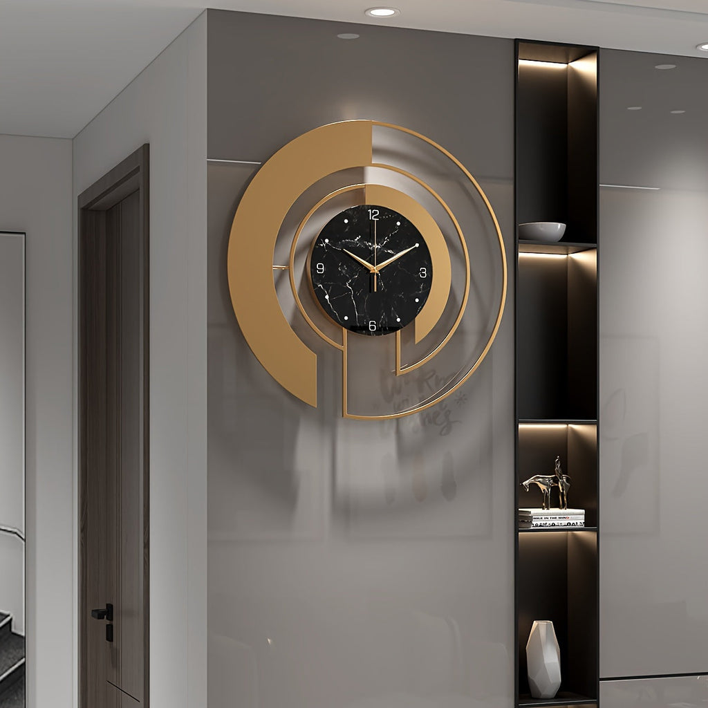 Reloj de Pared Redondo de Metal con Movimiento Silencioso