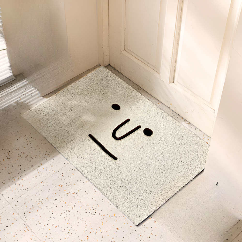 Alfombra de Entrada de PVC Antideslizante con Cara de Smiley