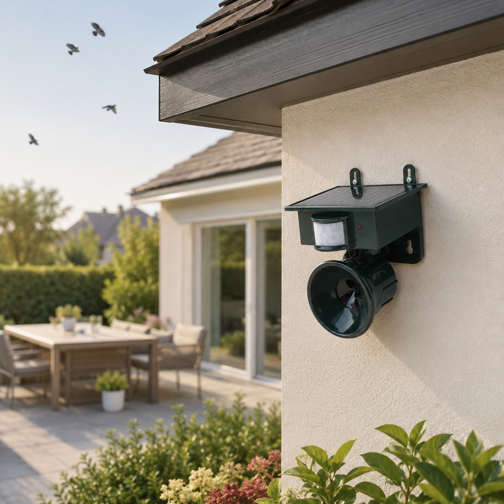 Repelente de Aves Solar Ultrasonico Inteligente
