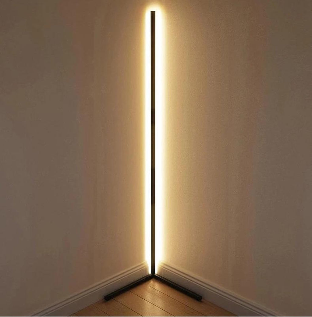 Lámpara de Pie LED Minimalista con Modos de Luz Regulables y Diseño Lineal Moderno
