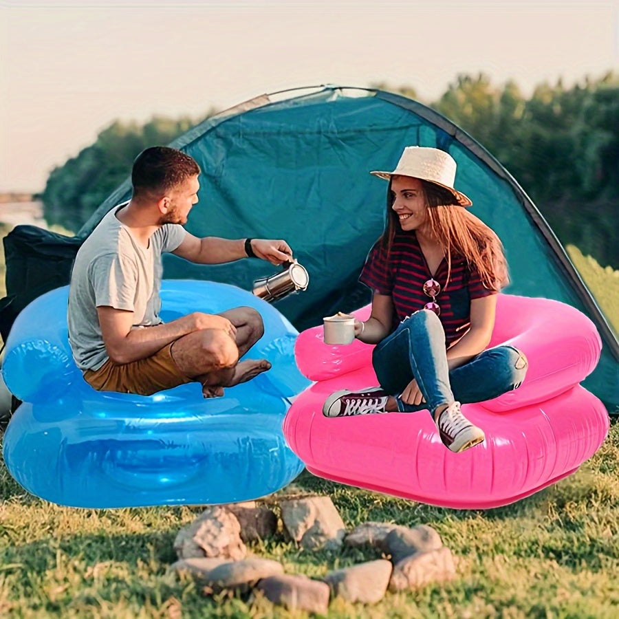 Sillón Inflable para Adultos con Diseño Transparente y Cojín de Confort