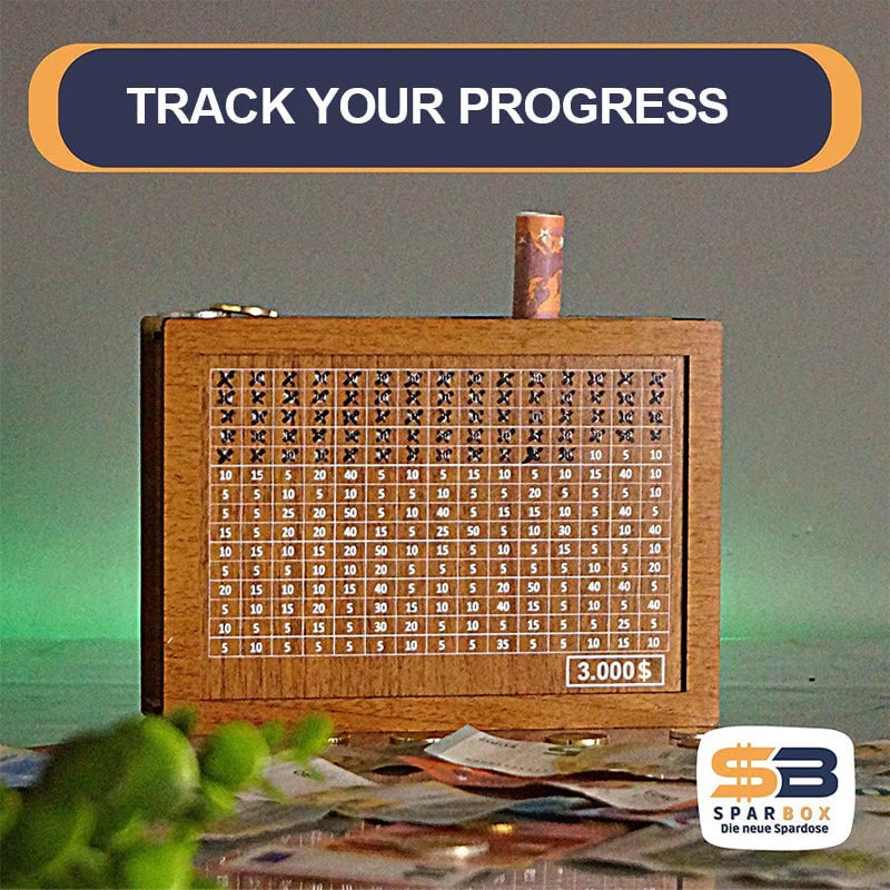 Caja de madera con figuras grabadas