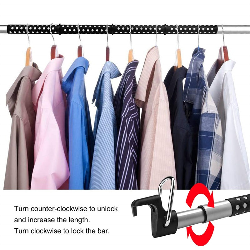 Perchero de Ropa Ajustable para Automóvil, 35–39 Pulgadas, Capacidad de 30 lb