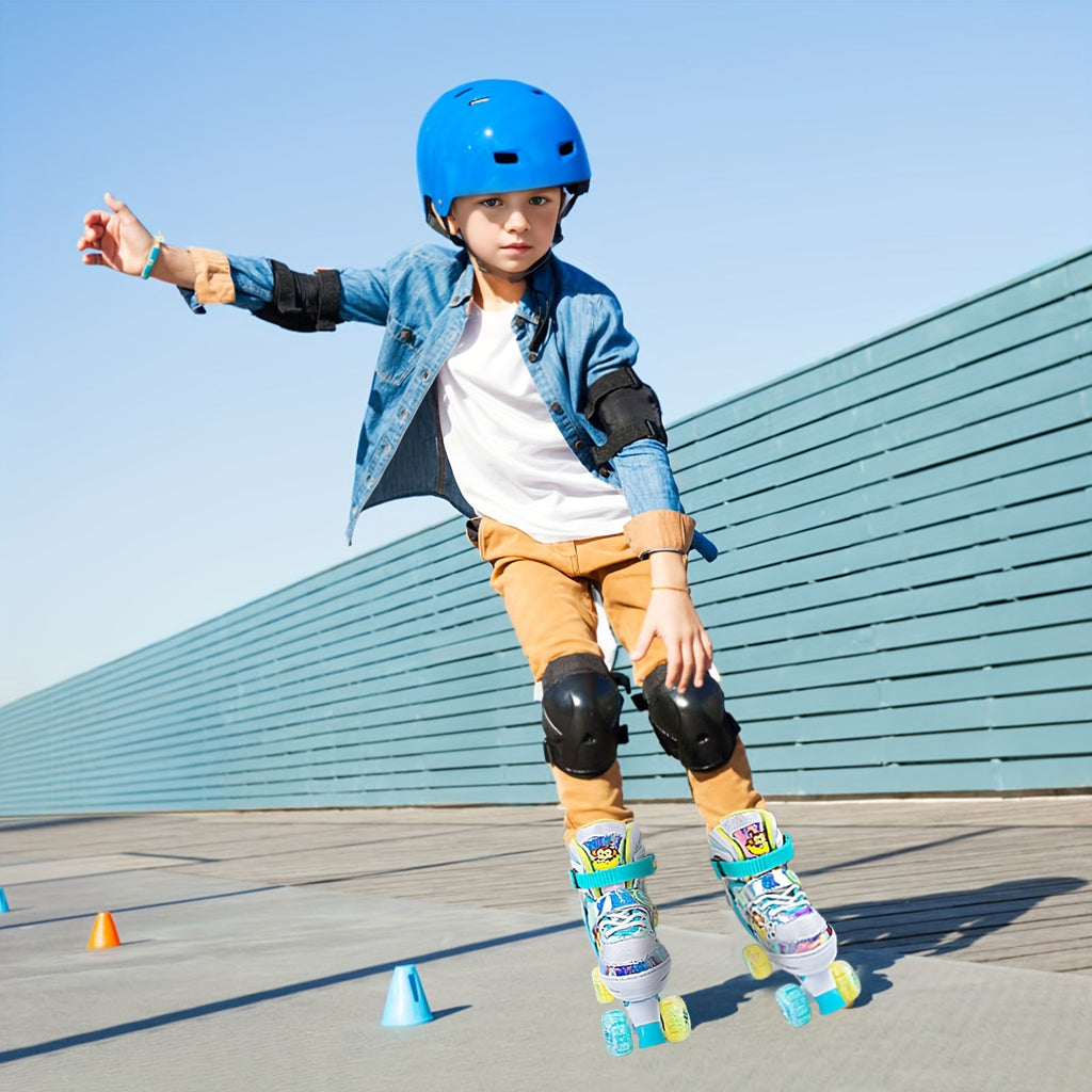 Patines Ajustables para Niños – Patrón de Estrellas Brillantes con Ruedas Centelleantes