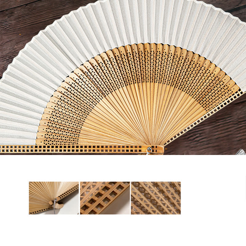 Abanico de Bambú y Seda – plegable, con borla