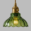 Lámpara Colgante de Vidrio Diseño Floral Vintage
