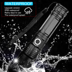 Linterna LED de alto rendimiento | Resistencia al agua profunda | láser blanco | batería de larga duración (8 horas) | pantalla