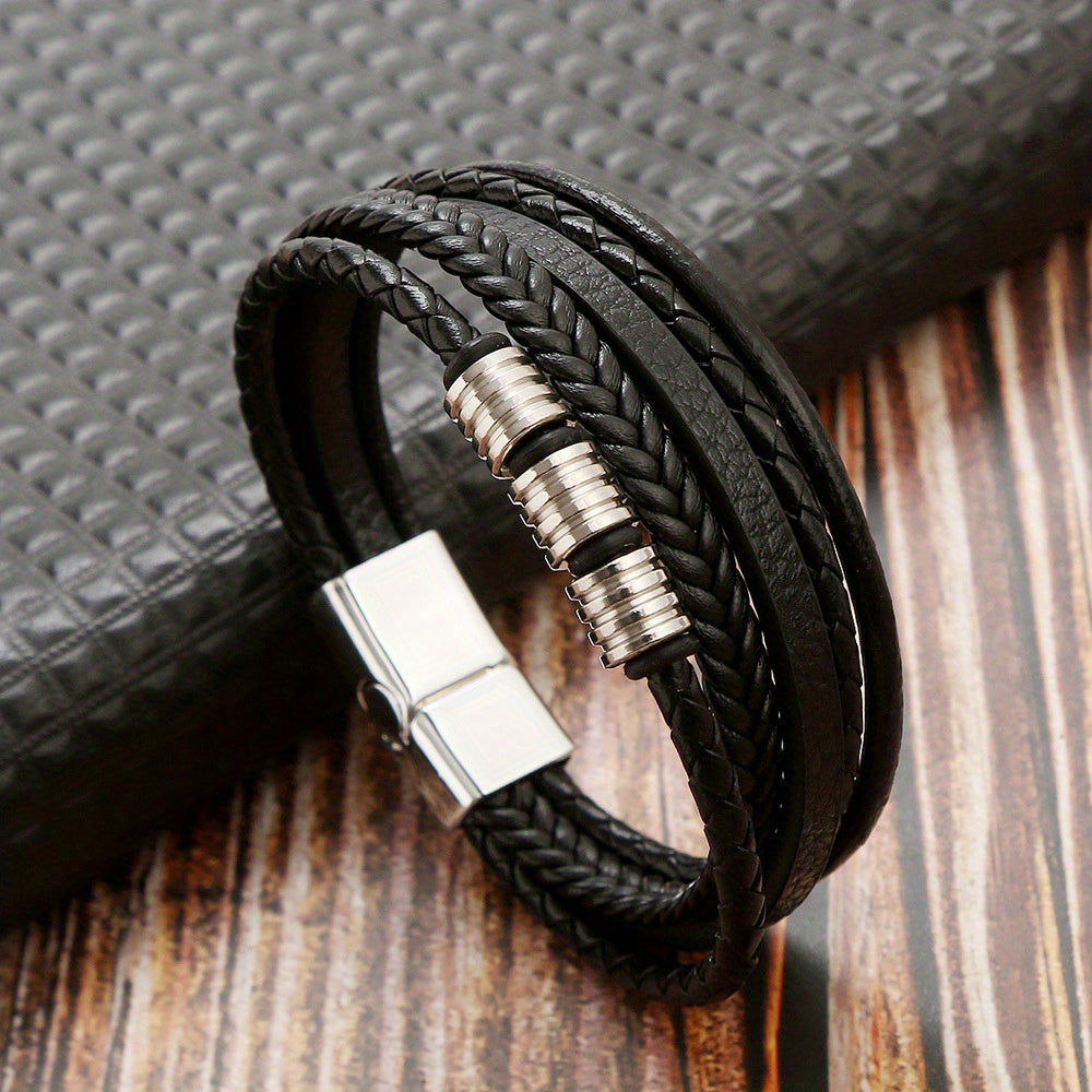 Pulsera de Cuero Trenzado Refinada - Para el Hombre Estiloso