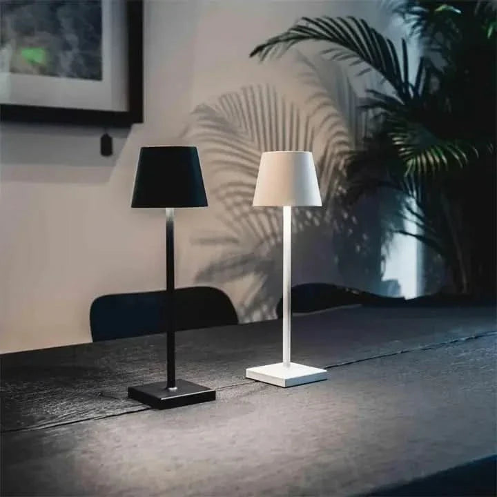 Lámpara de mesa portátil y sin cables para una iluminación elegante