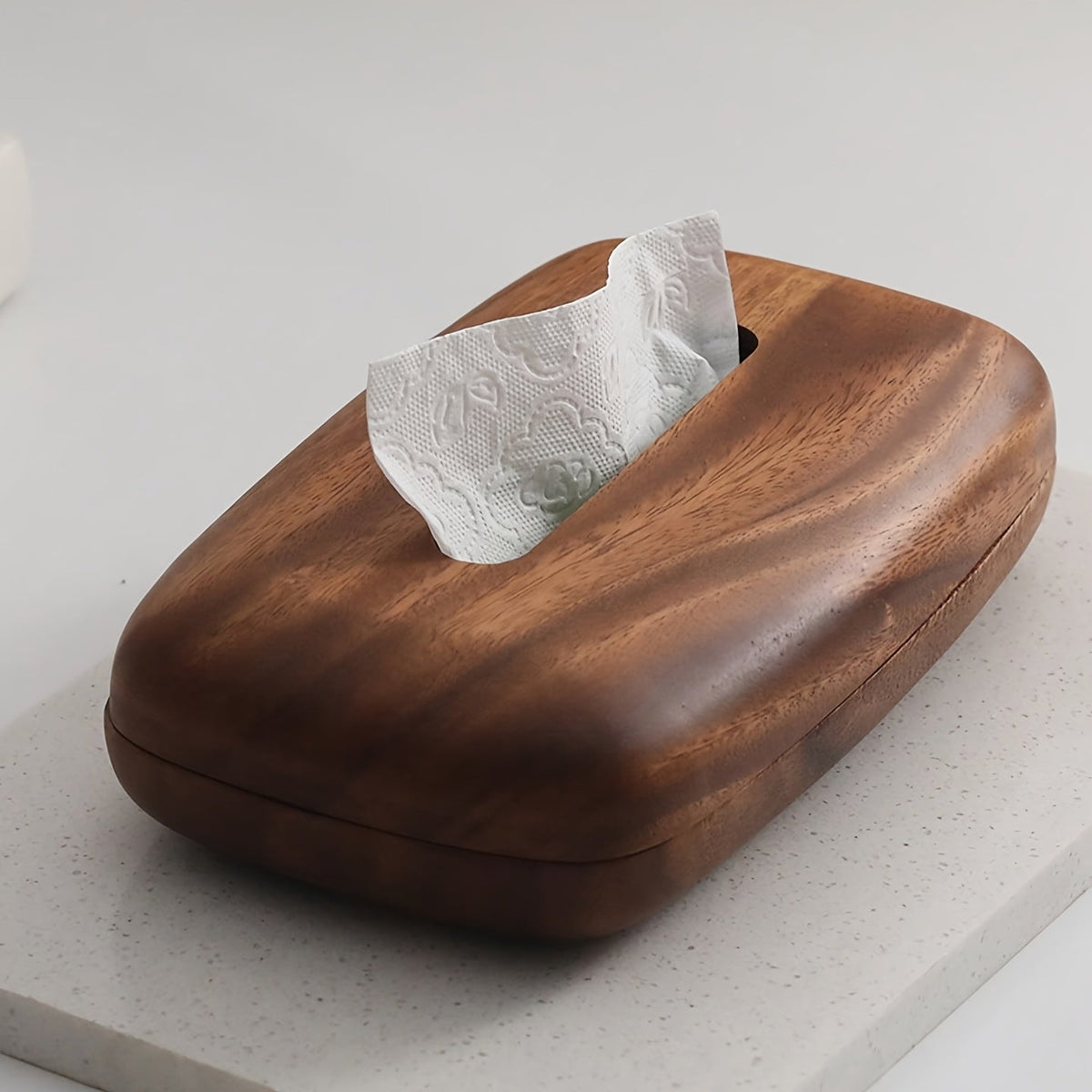 Soporte para Caja de Pañuelos de Nogal – Diseño Elegante y Funcional