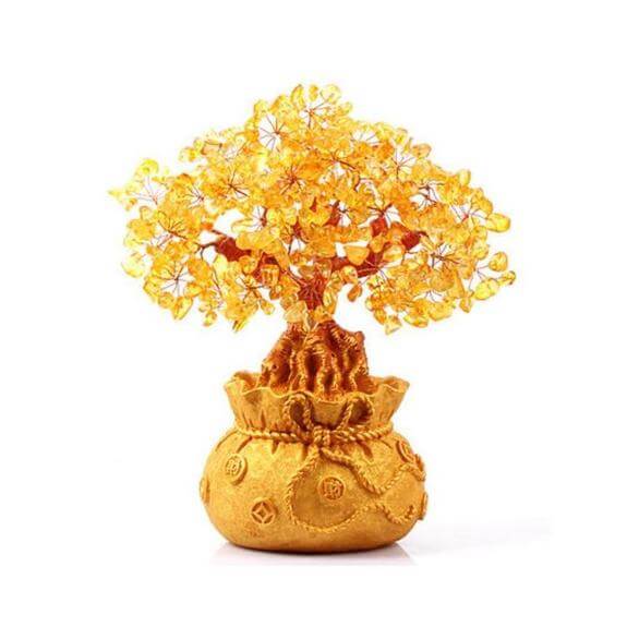 Árbol de Dinero de Citrino Adorno de Piedras Preciosas