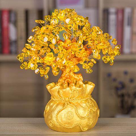 Árbol de Dinero de Citrino Adorno de Piedras Preciosas