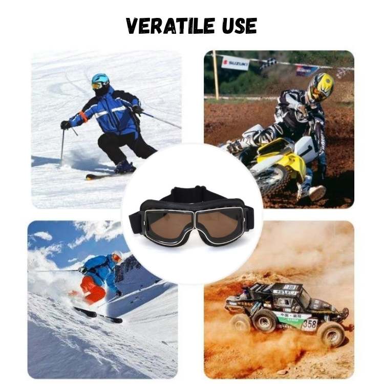 Gafas de Motocicleta Clásicas de Cuero Vintage